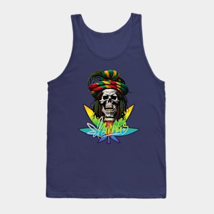 Reggae drums and smoking skull Tank Top